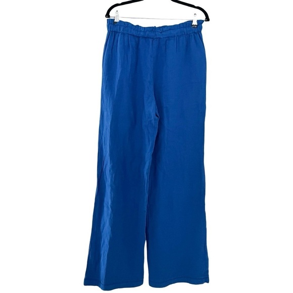 NWT MANGO Elastic Gauze Cotton Cobalt Blue Pants Sz XL - Picture 3 of 7